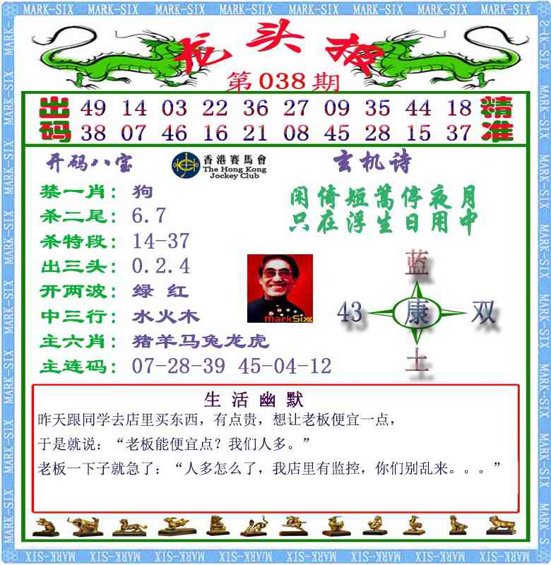 038期马经龙头报（荐）[图]